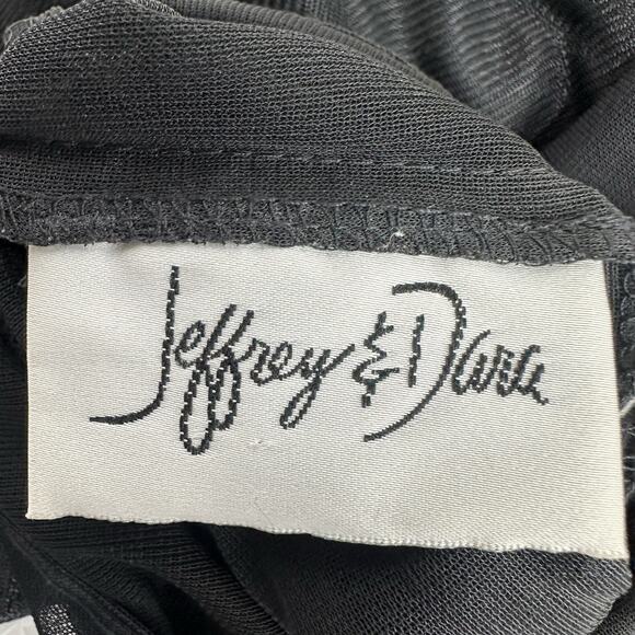 Jeffrey & Dara Sheer Black Nightgown Maxi Lingerie Mesh Overlay Blue Hem OS - Picture 5 of 5